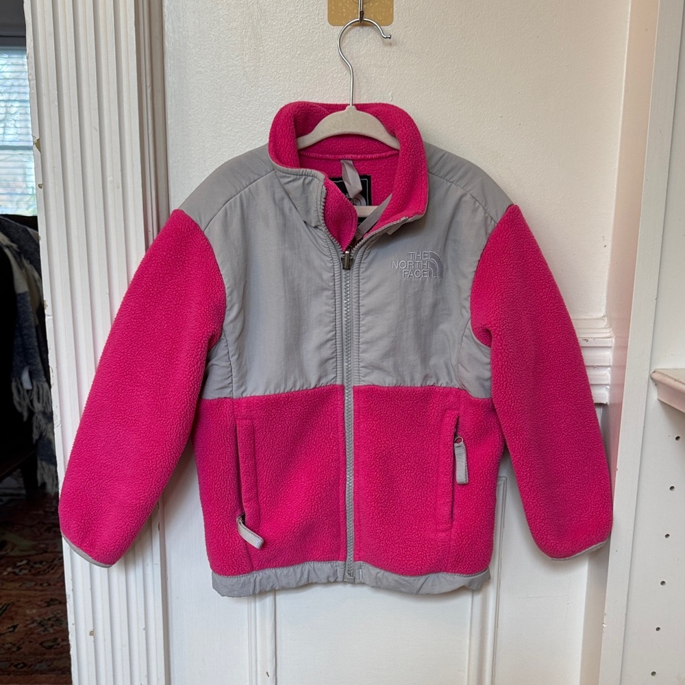 The North Face Kids Fuchsia and Gray Puffer Jacket